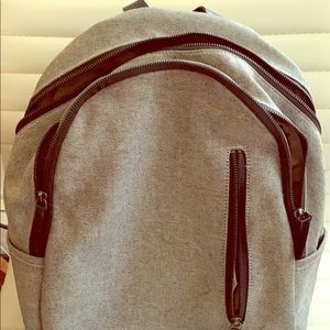 Everlane gray cotton and leather backpack